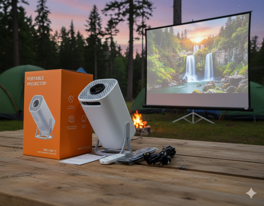 Portable Mini Projector | Full HD 1080P, 4K Supported, Smart Wireless Mini Home Theater