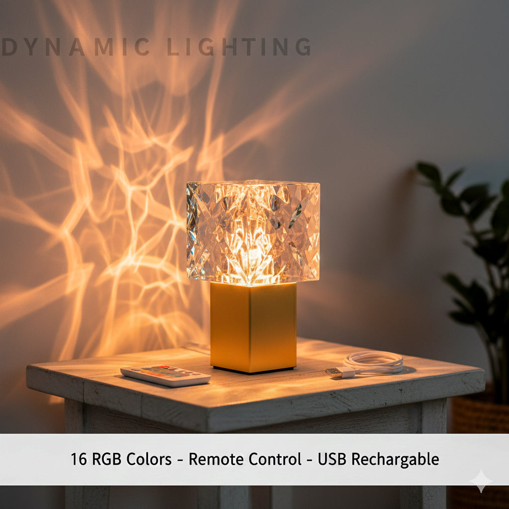 Crystal Glow™ RGB Touch Lamp | Luxury Mood Lighting for Home & Gifts